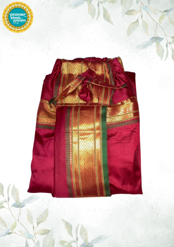 Readymade Sovale Dhoti & Uparna - Crimson | Dhoti & Uparne Set