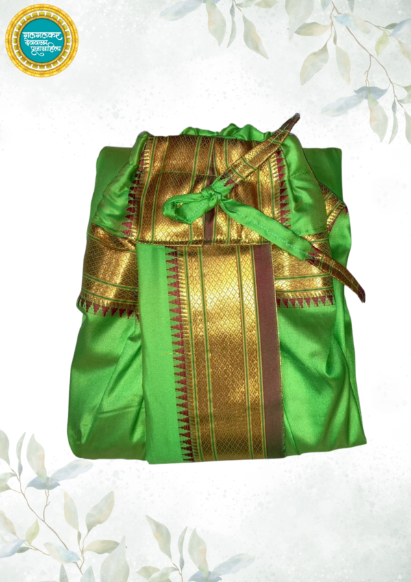 Readymade Sovale Dhoti & Uparna - Emerald | Dhoti & Uparne Set