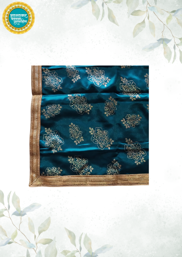 Pooja Aasan/Asan for Puja | Blue And Golden - Satin Finish & Cotton Astar 22 × 22 inches