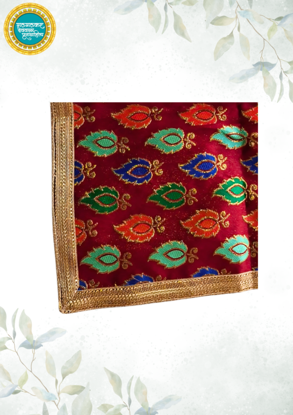 Pooja Aasan/Asan for Puja | Red – Satin Finish & Cotton Astar 22 × 22 inches